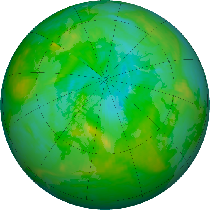 Arctic ozone map for 30 July 1984